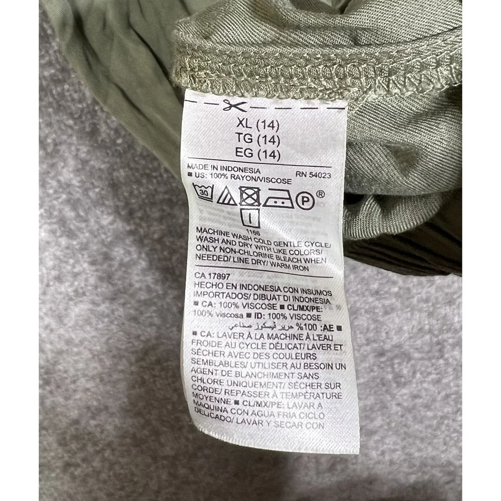 Old Navy Long Sleeve‎ Jogger Leg Utility Jumpsuit Girls Size XL 14 Green Pockets